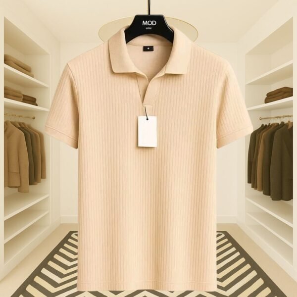 Premium Rib Cotton Polo(Biscuit) - Image 1