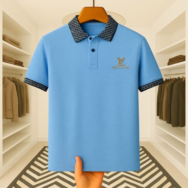 LV Jacquard Collar Premium Polo – Style Meets Comfort - Image 1