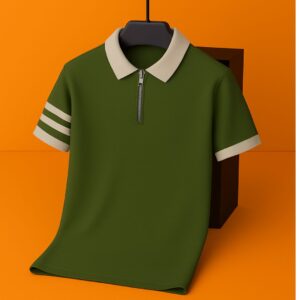 Zipper Polo – Premium Export Quality PK Cotton Comfort(Olive)