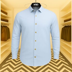 Premium Oxford Cotton Formal Shirt(Sky Blue)