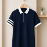 Zipper Polo – Premium Export Quality PK Cotton Comfort(Navi Blue)