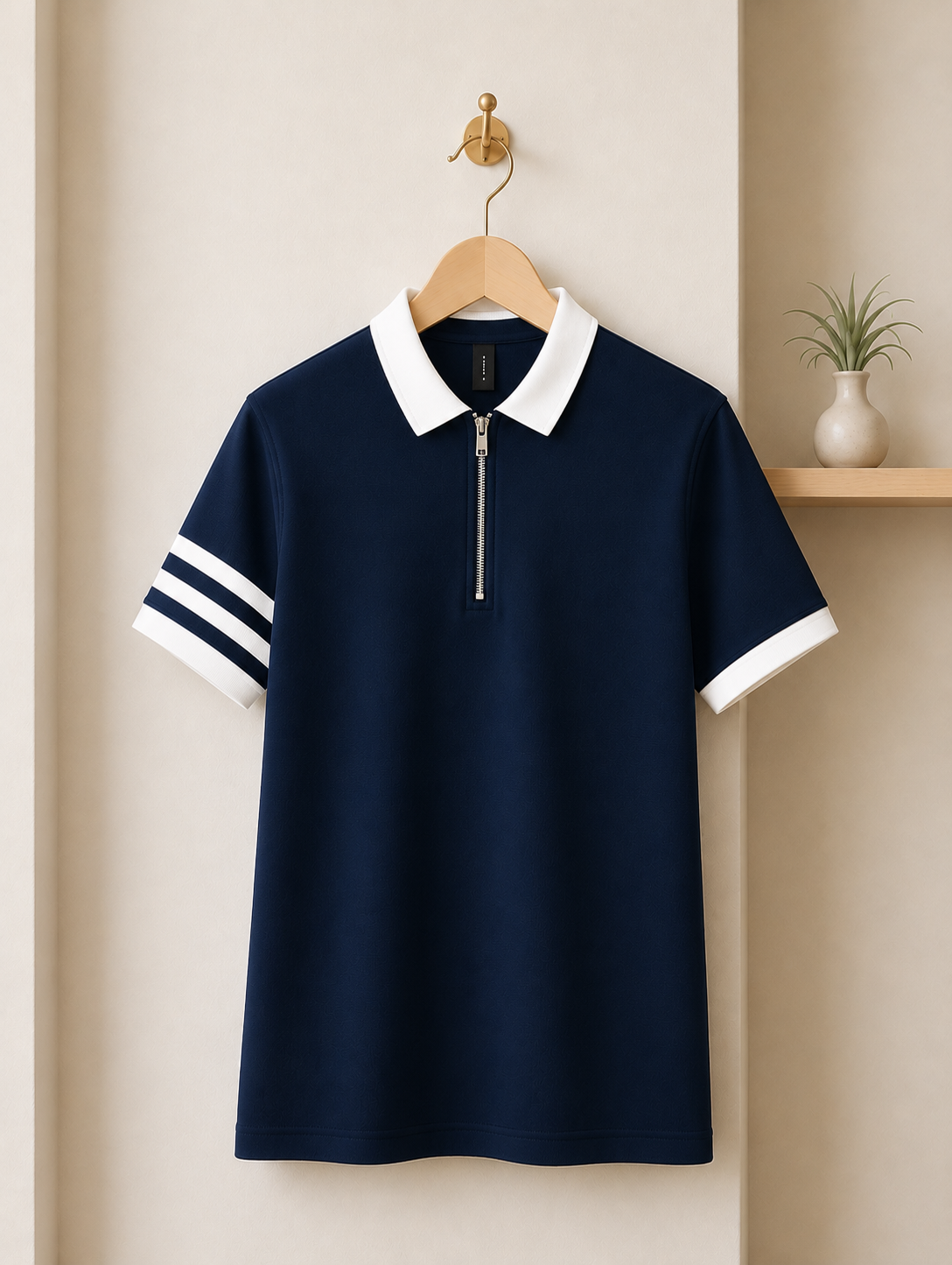 ChatGPT Image May 7, 2026, 10_54_21 PM Zipper Polo – Premium Export Quality PK Cotton Comfort(Navi Blue) - Image 1