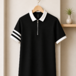 Zipper Polo – Premium Export Quality PK Cotton Comfort(Black)
