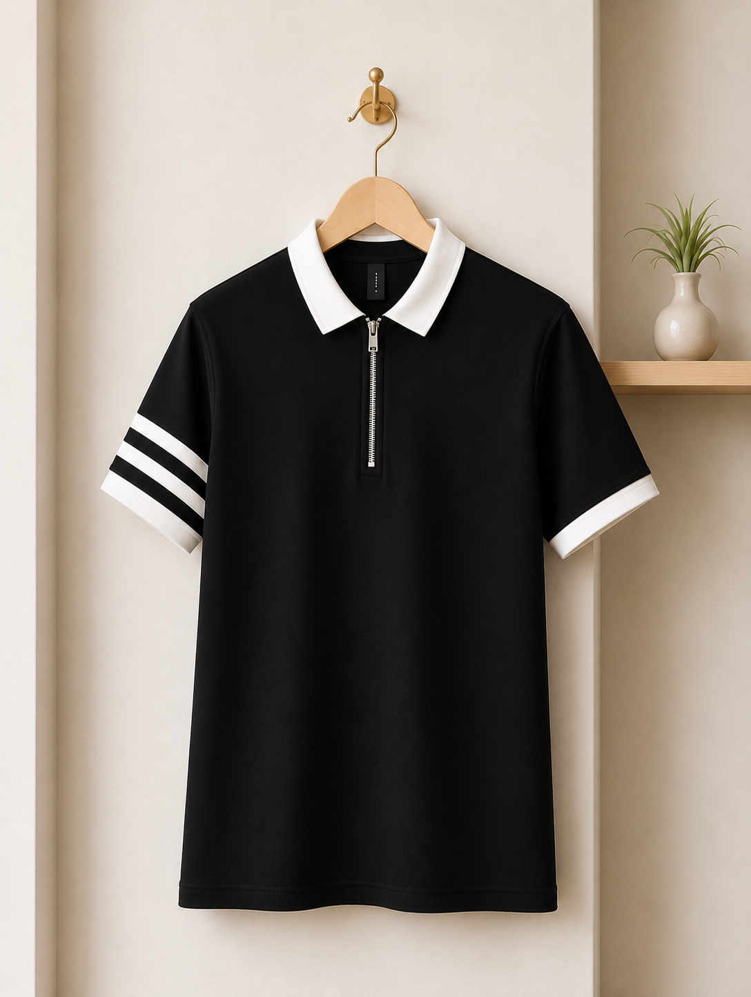 ChatGPT Image May 7, 2026, 10_57_55 PM Zipper Polo – Premium Export Quality PK Cotton Comfort(Black) - Image 1