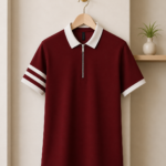 Zipper Polo – Premium Export Quality PK Cotton Comfort(Maroon)