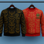 2 PicsPremium Men’s Sweatshirt | Vintage Brand(Black&Red)