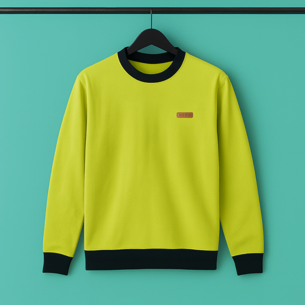 Premium Export Quality Full Sleeve T-Shirt((Lime Green) - Image 1