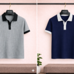 2 Pics Premium Old Money Polo T Shirt(Ash,Blue)