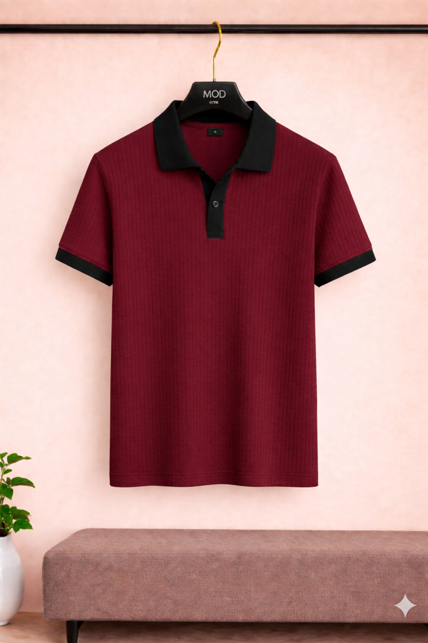 adjusted_image Premium Old Money Polo T Shirt(Maroon) - Image 1