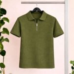 Men’s Premium Waffle Zipper Polo(Olive)