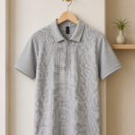 Men’s Premium Waffle Zipper Polo(Ash)