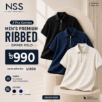 Premium Zipper Polo For Men 3 Pics(Black,Blue,Off White)
