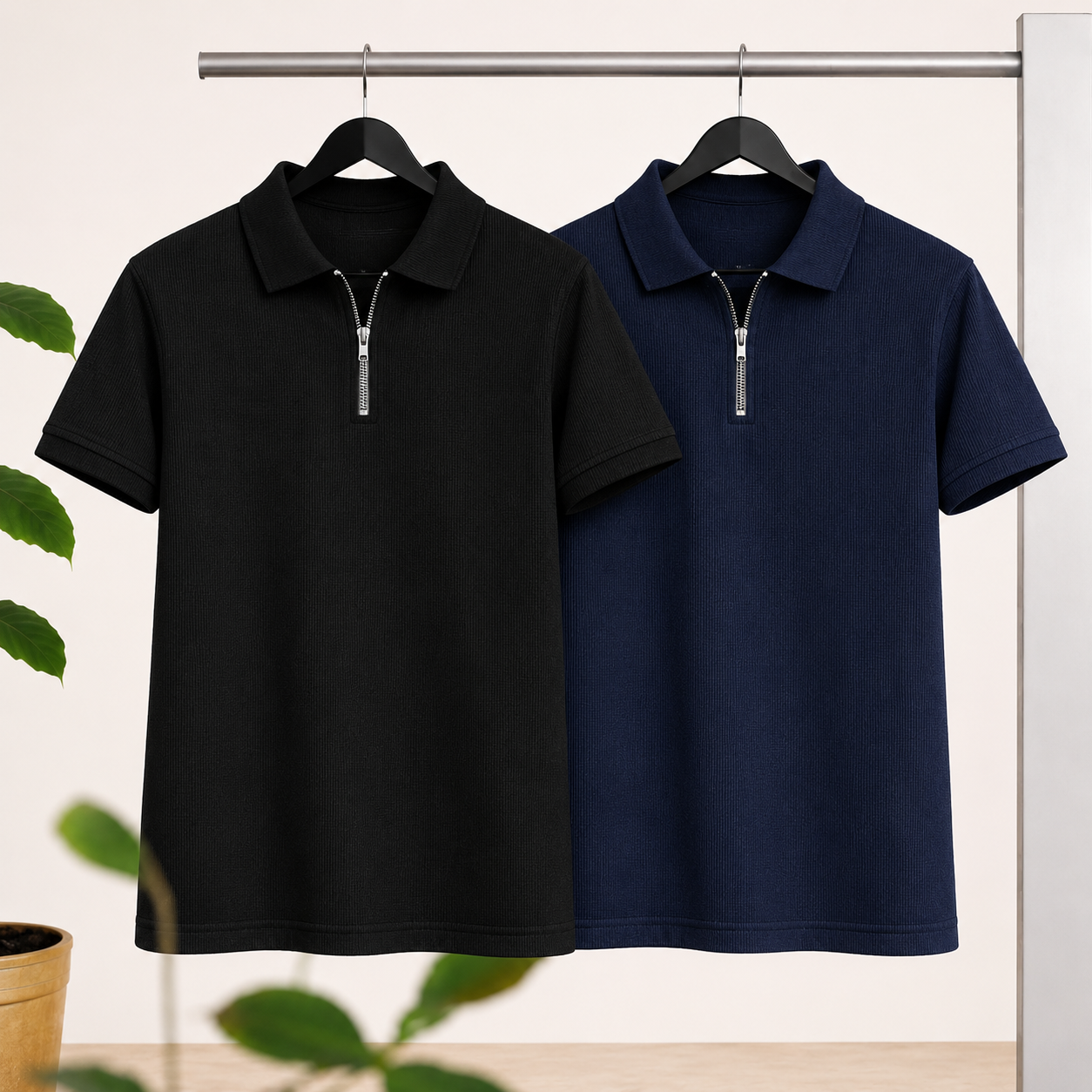ChatGPT Image Jul 30, 2026, 10_31_04 PM Premium Zipper Polo For Men 2 Pics(Black,Blue) - Image 1