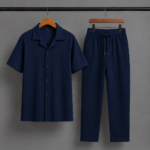 Mens Premium Korean Cherry Navi Shirt & Navi Pant
