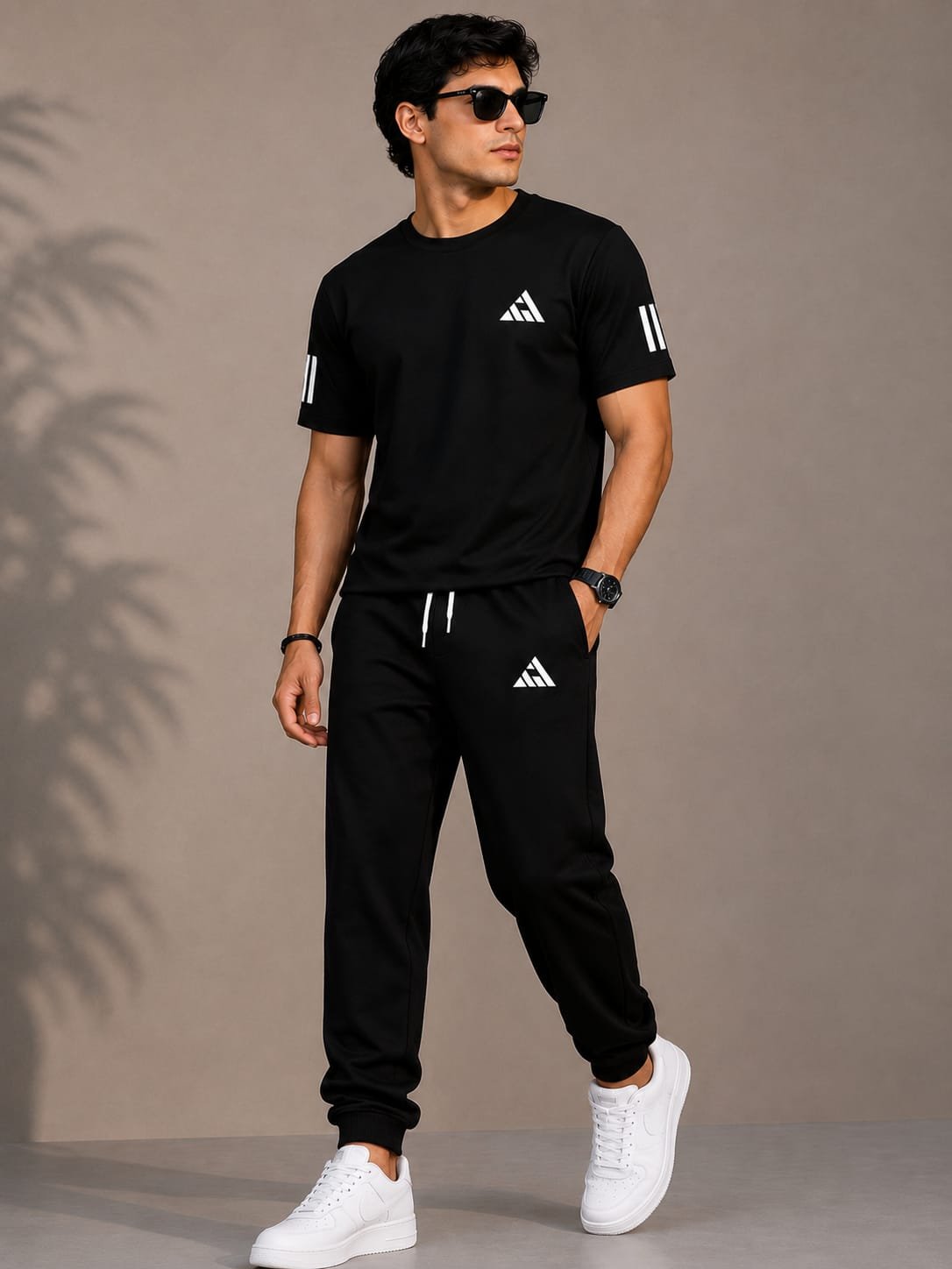 WhatsApp Image 2026-08-10 at 23.14.01 (1) T-shirt with Trouser Full track Suit -Black&Black - Image 1