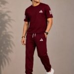 T-shirt with Trouser Full track Suit -Maroon&Maroon