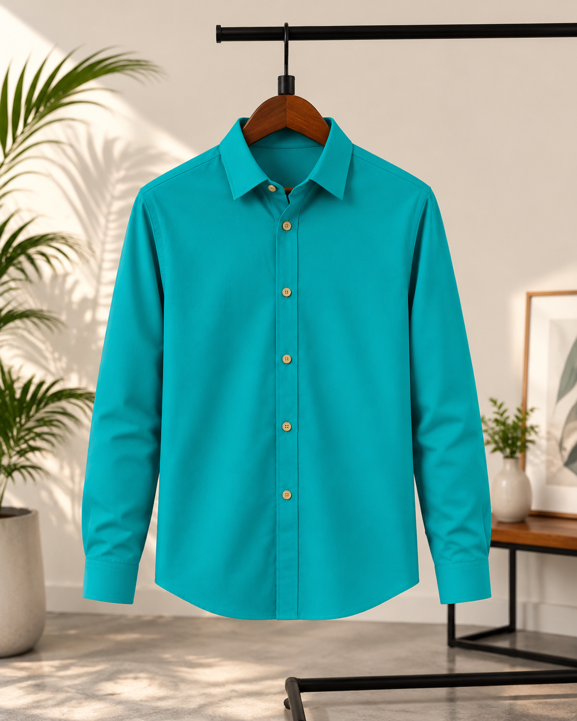 dc077f6f-9525-4725-bbec-c2ee5424da00 Premium Oxford Cotton Formal Shirt(Turquoise Blue) - Image 1